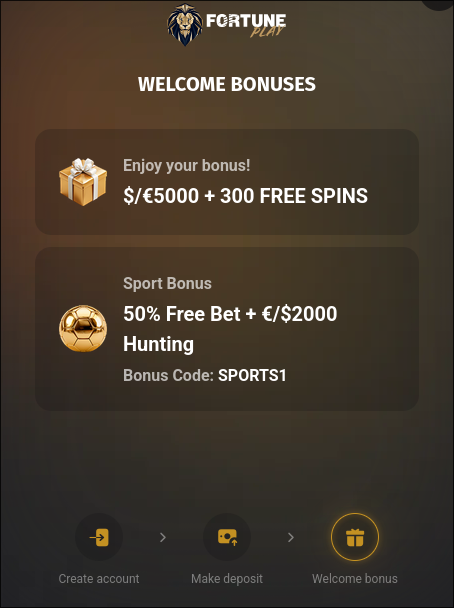 FortunePlay Casino Welcome Bonus Structure